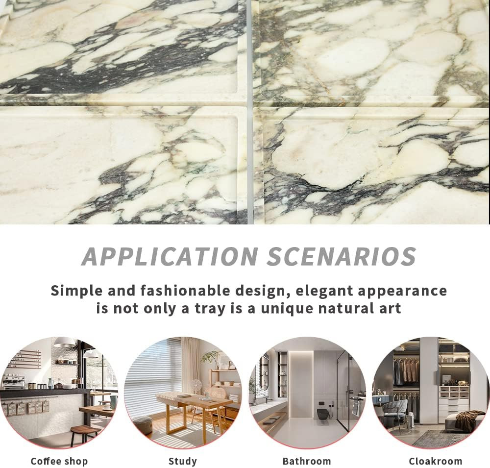 100% Natural Marble Serving Tray Luxury Calaccata Viola Marble Storage Tray for Home Decor Stone ... | Amazon (US)