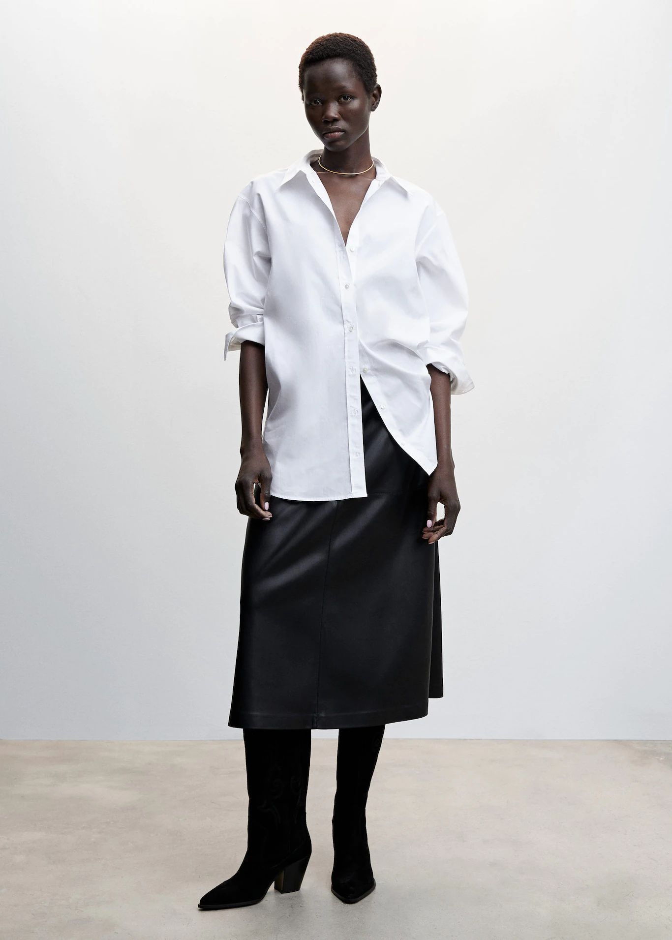 Cotton long shirt -  Women | Mango USA | MANGO (US)