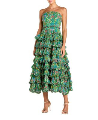 Floral Cotton Strapless Tiered Ruffle Midi Dress | Bloomingdale's (AU)
