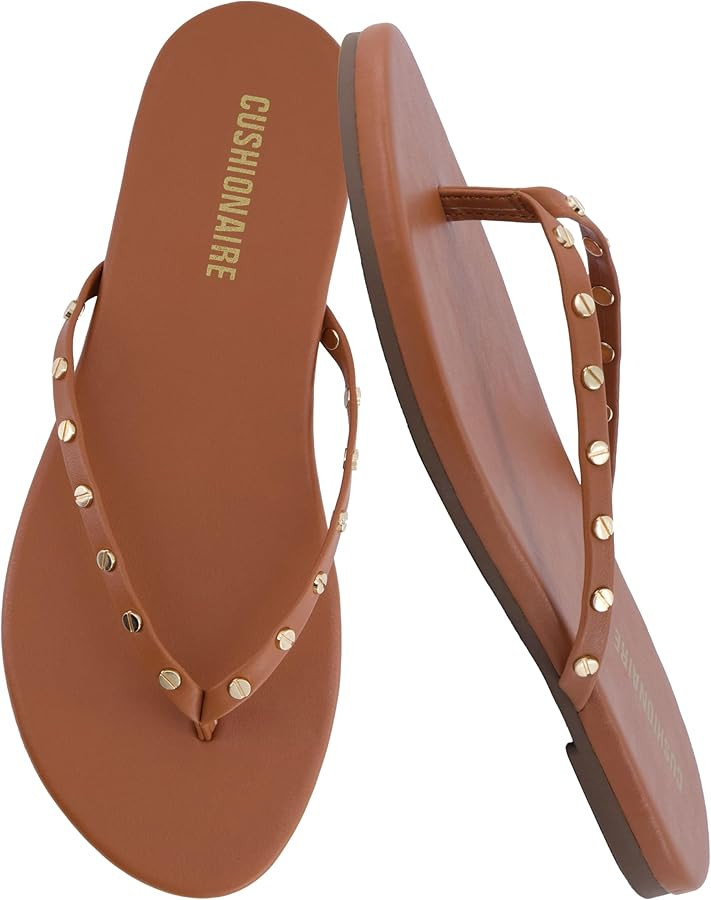 CUSHIONAIRE Confetti Women’s Studded Flip Flop Sandal – Slip-On Thong with Memory Foam & Styl... | Amazon (US)