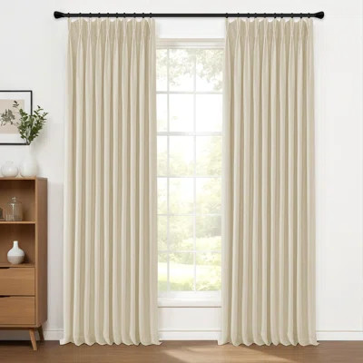 Pinch Pleated Curtains 100% Blackout Curtains 2 Panels For Living Room Bedroom Pinch Pleat Drapes With Hooks | Wayfair North America