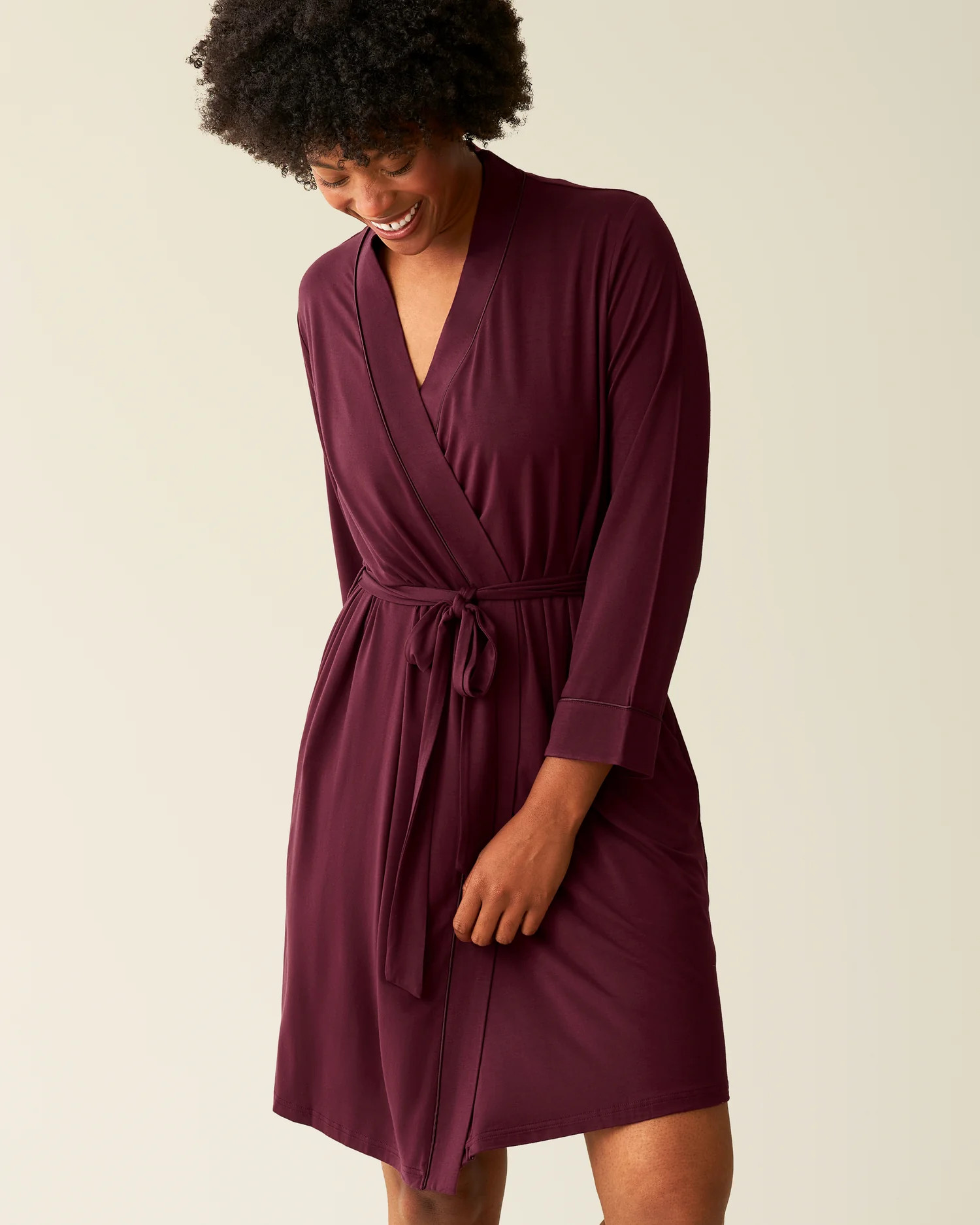 Clea Bamboo Classic Nursing, Maternity and Postpartum Recovery Robe | Deep Burgundy – Kindred B... | Kindred Bravely