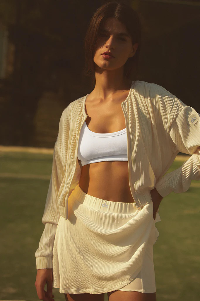 Cropped Micro Plisse Jacket | Alo Yoga (US)