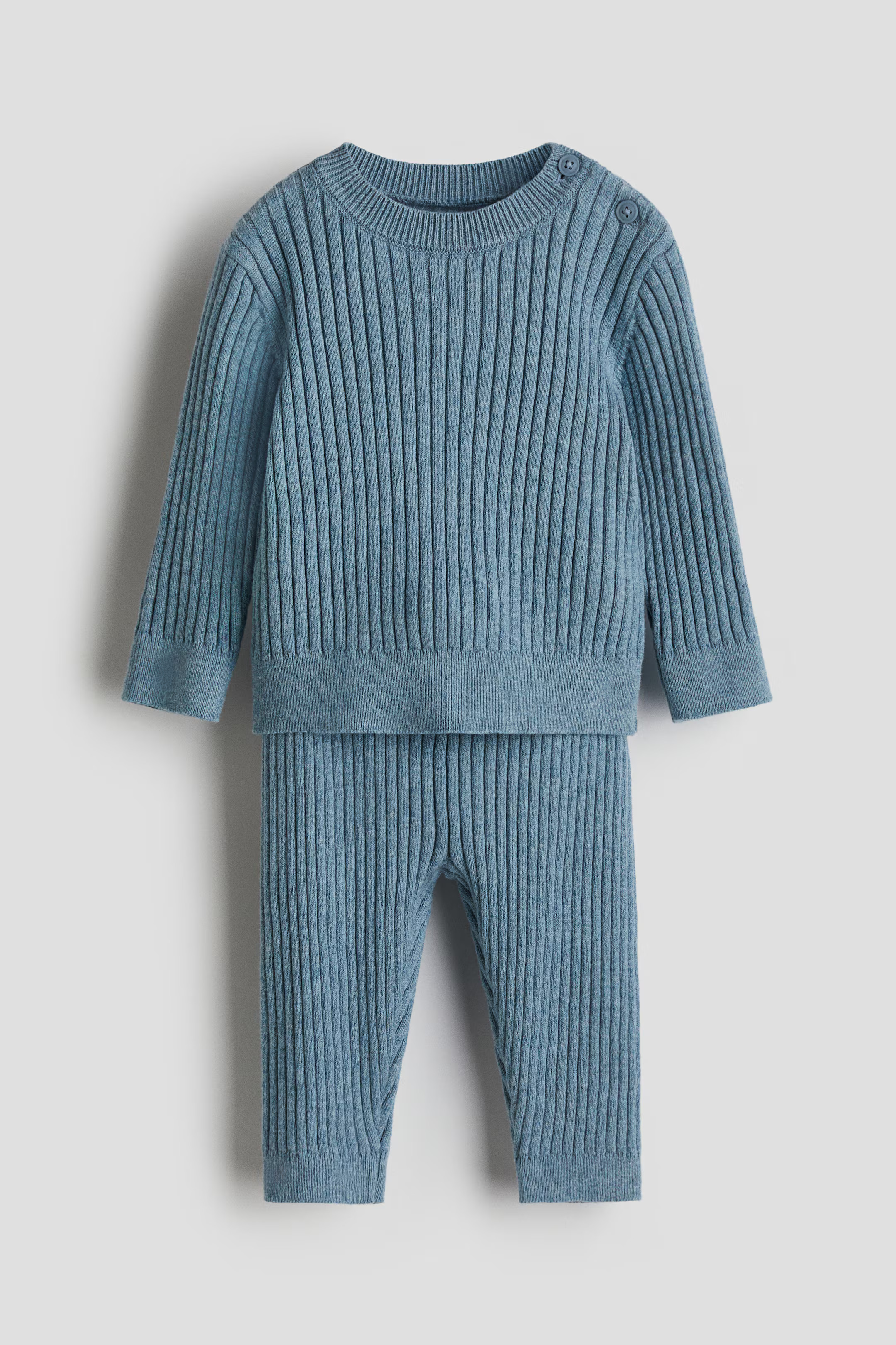 2-piece rib-knit cotton set | H&M (UK, MY, IN, SG, PH, TW, HK)