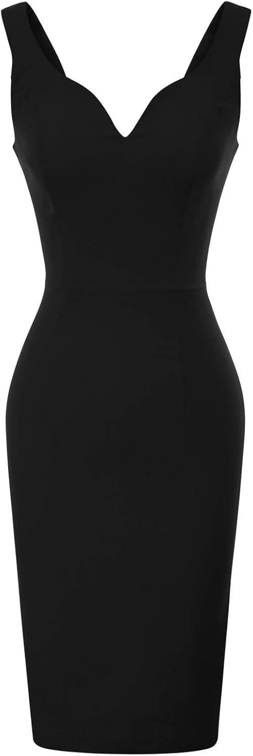 GRACE KARIN Women's Bodycon Pencil Dress Sleeveless V-Neck Hip-Wrapped Dress | Amazon (US)