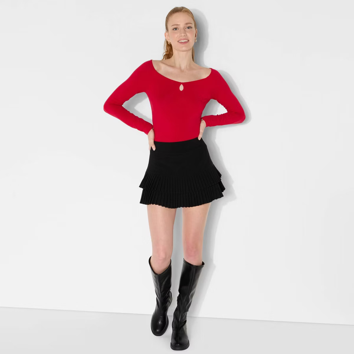 Women's Slim Fit Long Sleeve Keyhole T-Shirt - Wild Fable™ | Target