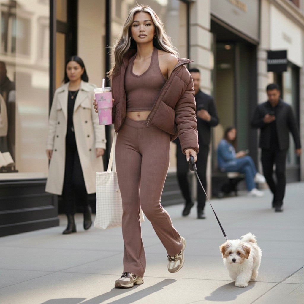 Running errands but make it put-together 🤎
This brown ribbed active set is one of those pieces that actually works for real life — comfy enough to walk the dog, flattering enough to feel styled, and perfect for everyday city outfits. I’m wearing a size small in the top and leggings, layered with a cropped puffer for winter errands and neutral sneakers (women’s 8) to keep it walkable. This kind of matching set is my go-to for travel days, casual city looks, and anything where I want comfort without looking lazy. Everything tagged for easy shopping.


#LTKActive #LTKSeasonal #LTKSaleAlert