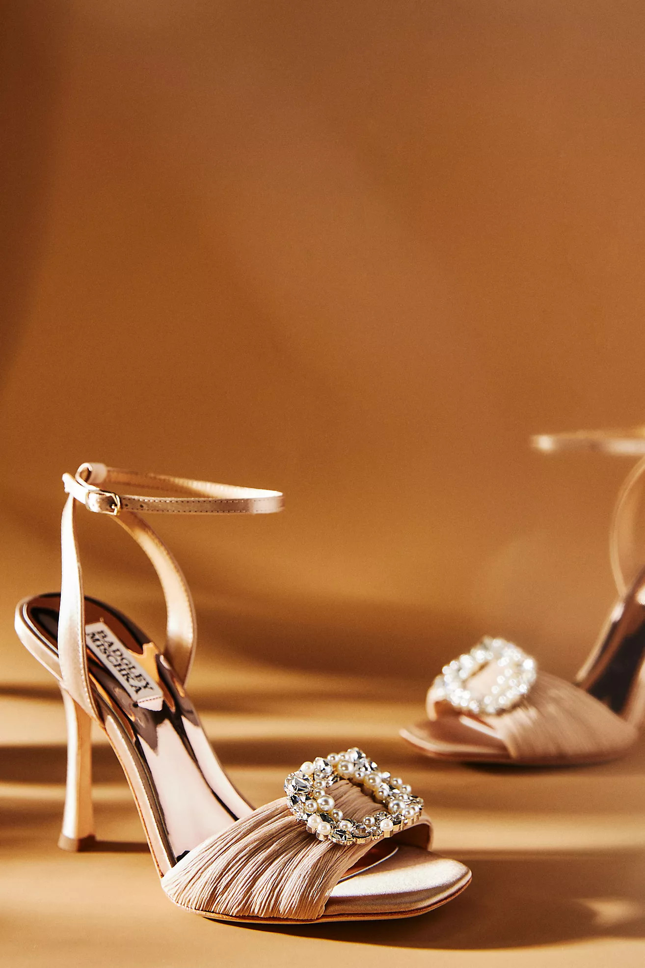 Badgley Mischka Nixie Peep-Toe Stiletto Sandals | Anthropologie (US)