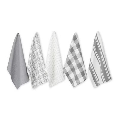 Design Imports Gray Asst Everyday Dishtowel Set/5 | Target