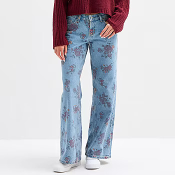 Arizona Womens Juniors Low Rise Baggy Fit Jean, Color: Med Floral - JCPenney | JCPenney