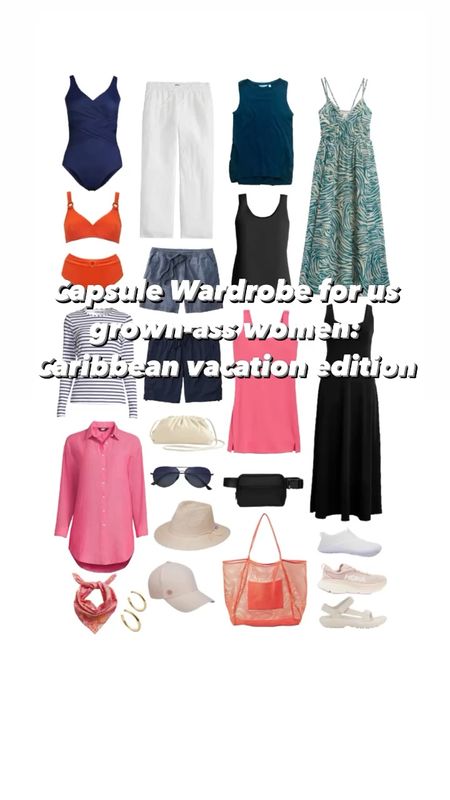 A capsule wardrobe for a long weekend in the Caribbean inspired by what I packed for a getaway to Curaçao. Available in misses, midsize, and plus size options, this packing list will have you looking and feeling great from day to night, activities to relaxing and everything fits in your carton luggage! 

#LTKtravel #LTKmidsize #LTKover40
