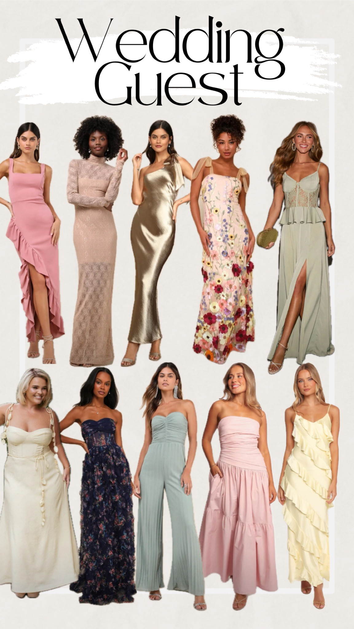 Wedding guest dress inspo. 

These were all dresses I liked and would pick if I was going to a spring wedding. 

#Wedding #WeddingGuest #WeddingGuestDresses #Dresses #Midsize 

#LTKSpringSale #LTKWedding #LTKFindsUnder100