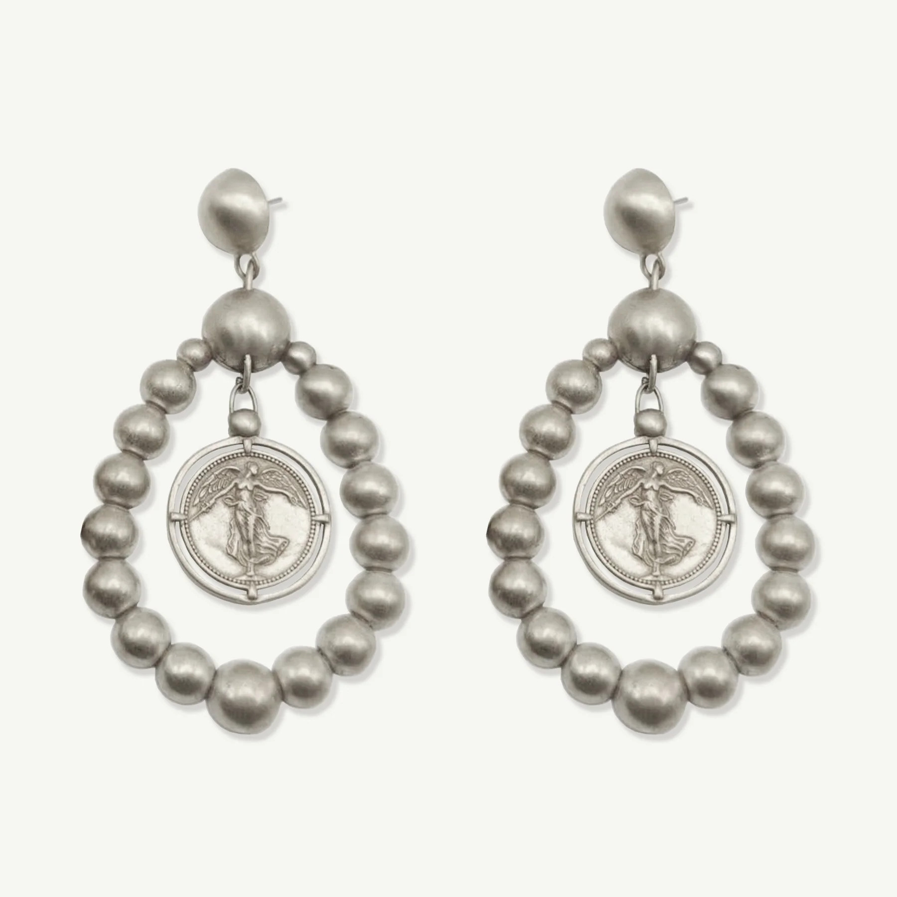 Daphne Statement Earrings Antique Silver | Rahya Jewelry Design