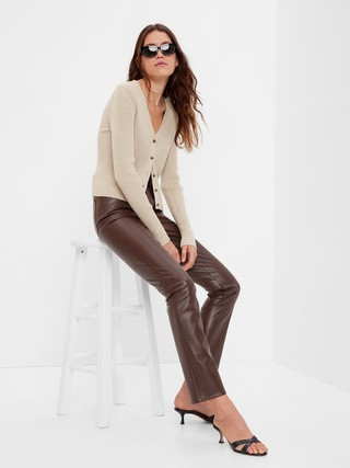 High Rise Faux-Leather Vintage Slim Pants | Gap (CA)