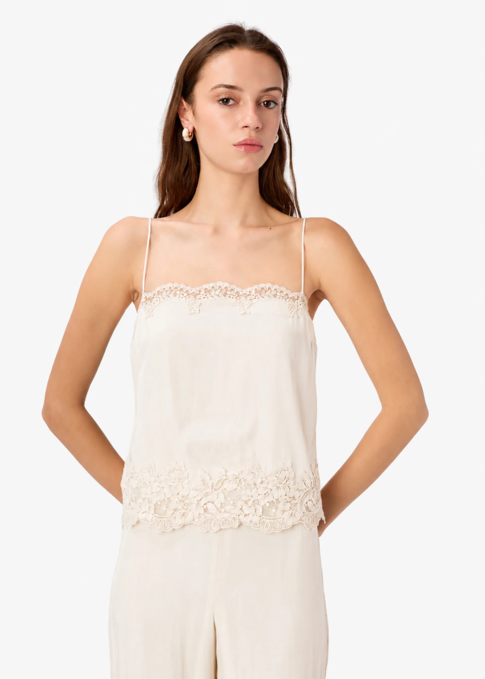 Maiya Silk Camisole Bone | CAMI NYC
