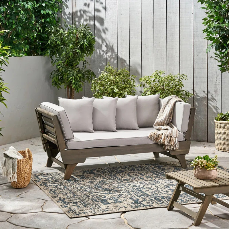 Roni 65.5'' Wide Outdoor Patio Daybed with Cushions | Wayfair North America