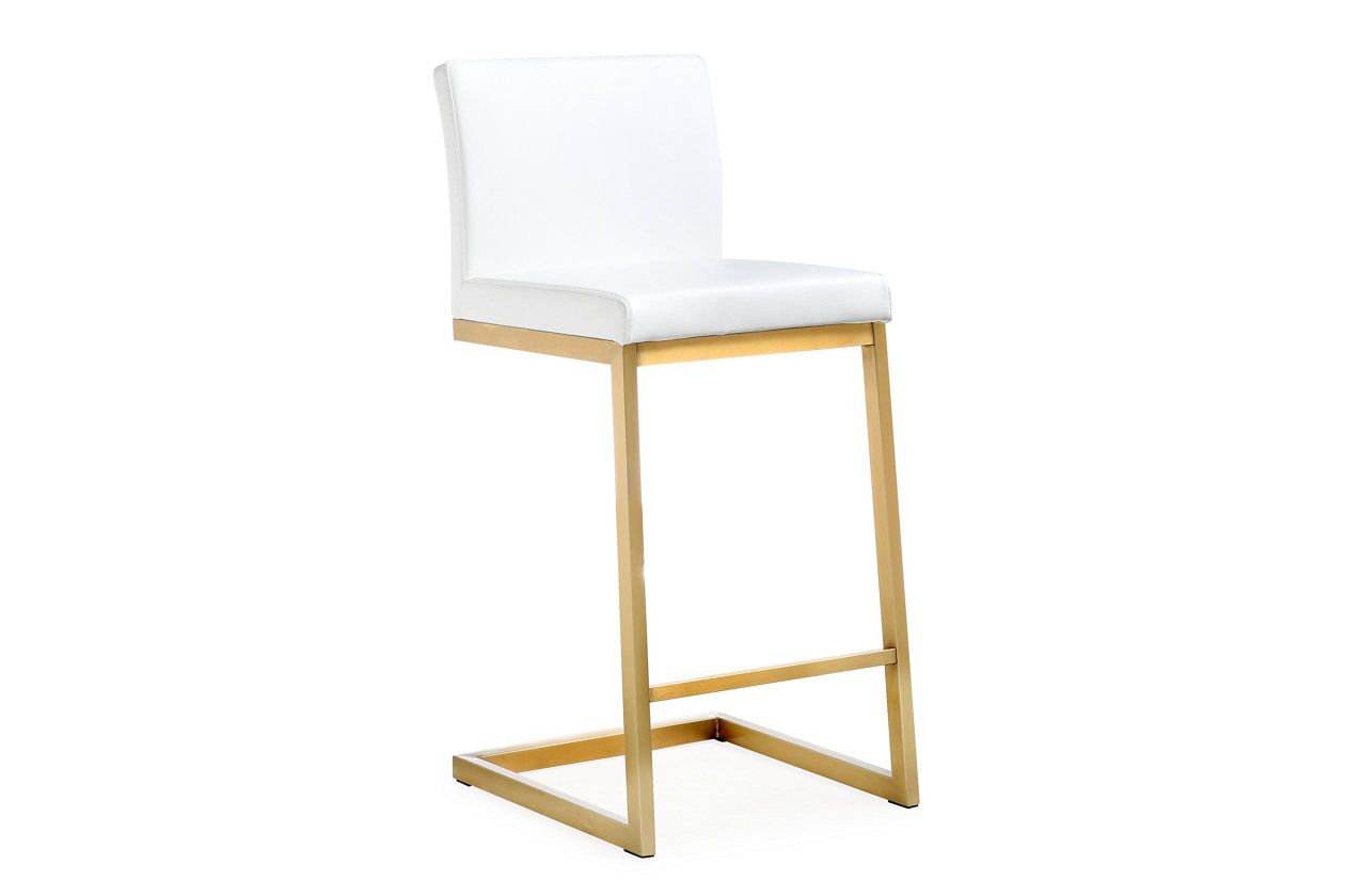 Parma White Gold Steel Counter Stool | Ashley Homestore