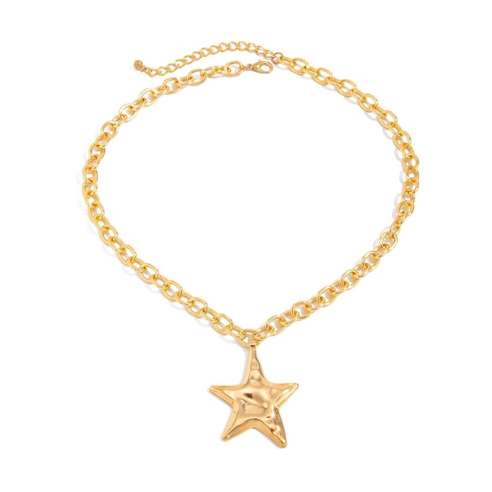 Star Necklace for women Chunky Gold Necklace Fashion Accessories Gold Accessories Unique Gifts fo... | Amazon (US)