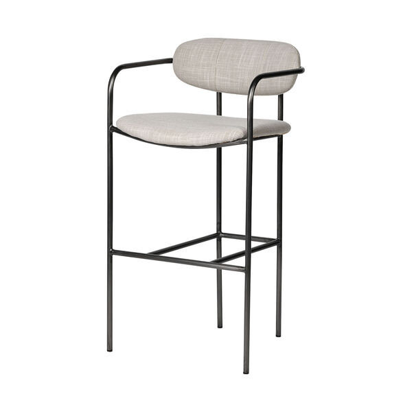 Parker Black and Cream Bar Height Stool | Bellacor