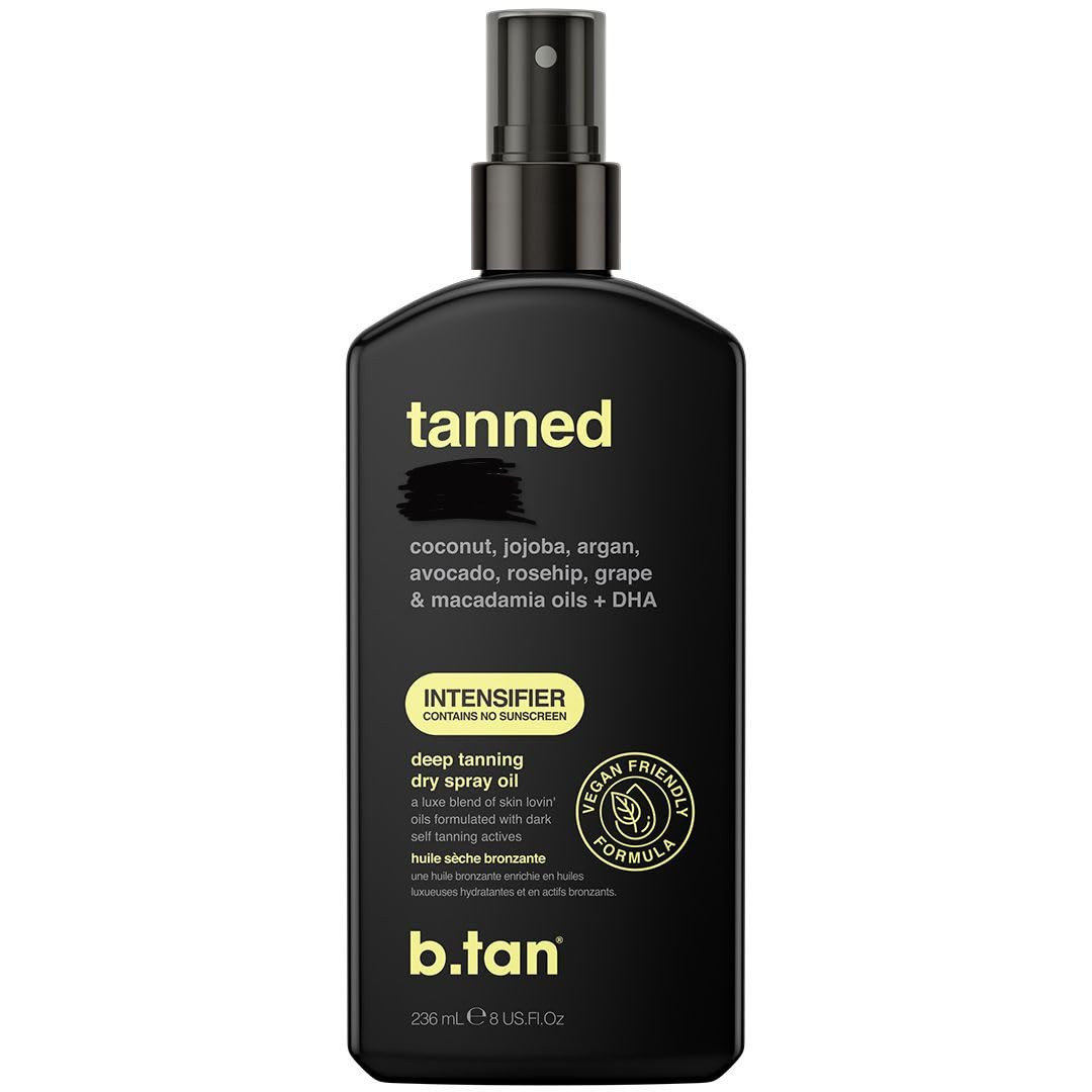 b.tan Best Tanning Oil | Get Tanned Intensifier Dry Spray - Fast, Dark Outdoor Sun Tan From Tan A... | Amazon (US)