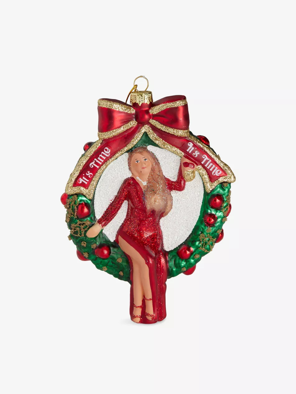 It's Time! Mariah Carey Glass Christmas Tree Decoration | Selfridges