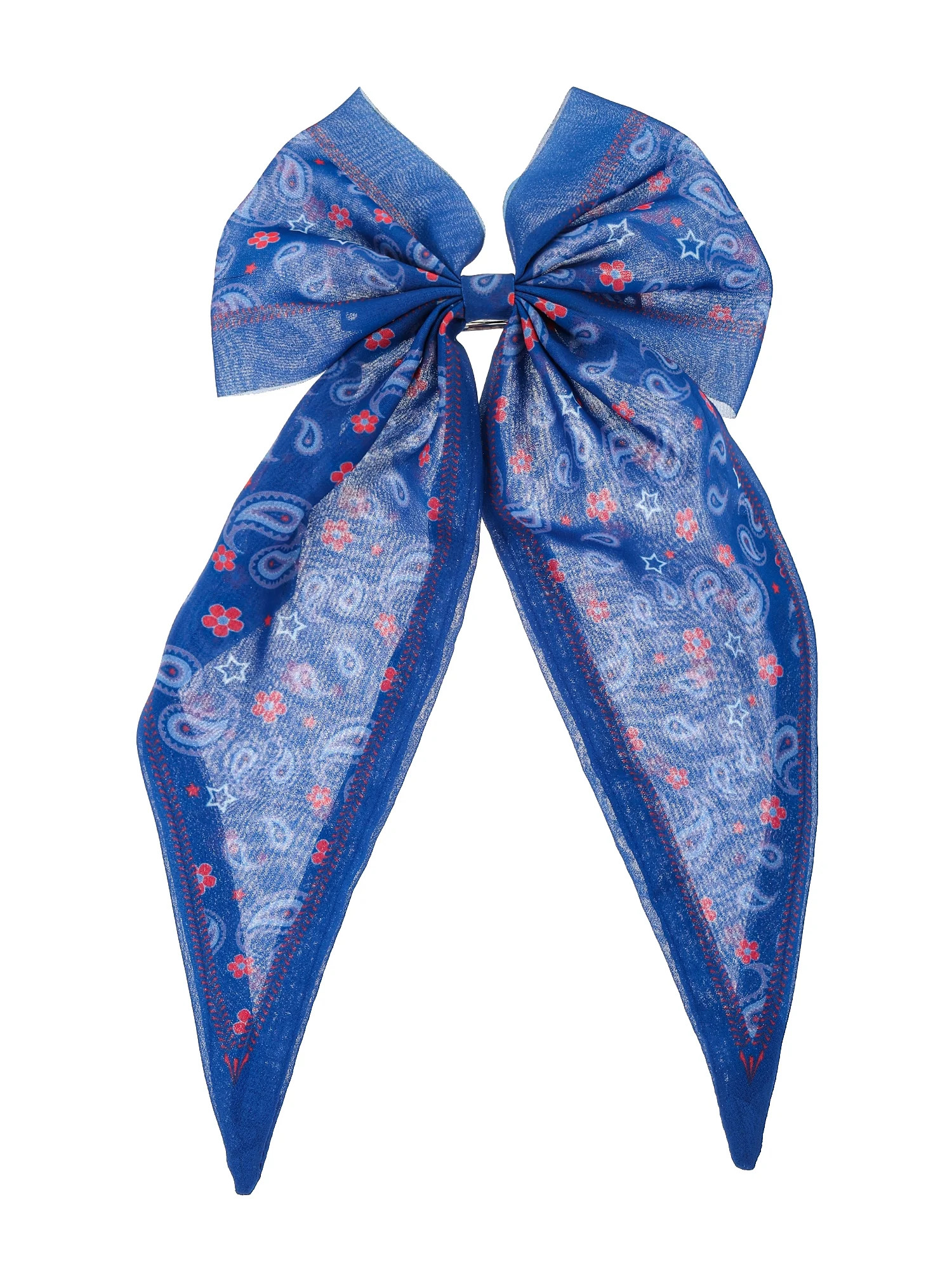 Way to Celebrate Americana Patriotic Paisley Print Hair Bow | Walmart (US)