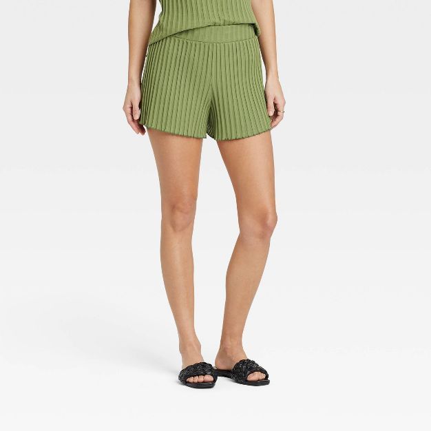 Women's High-Rise Ribbed Shorts - A New Day™ | Target