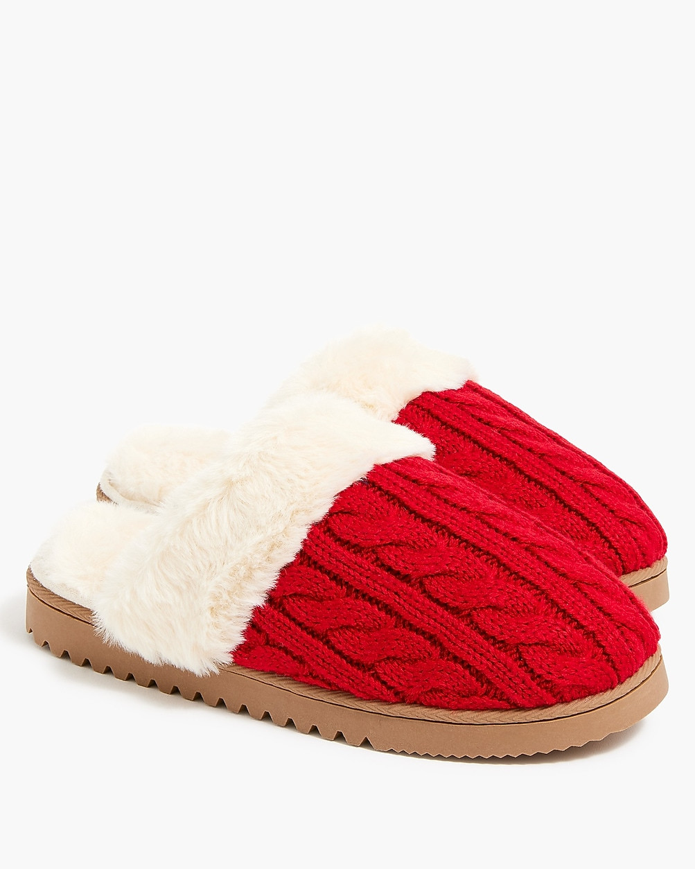 Cable-knit scuff slippers | J.Crew Factory