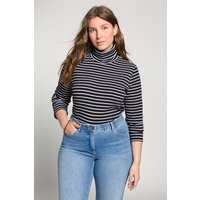 Eco Cotton Stripe Rib Knit Slim Fit Turtleneck | Ulla Popken - US