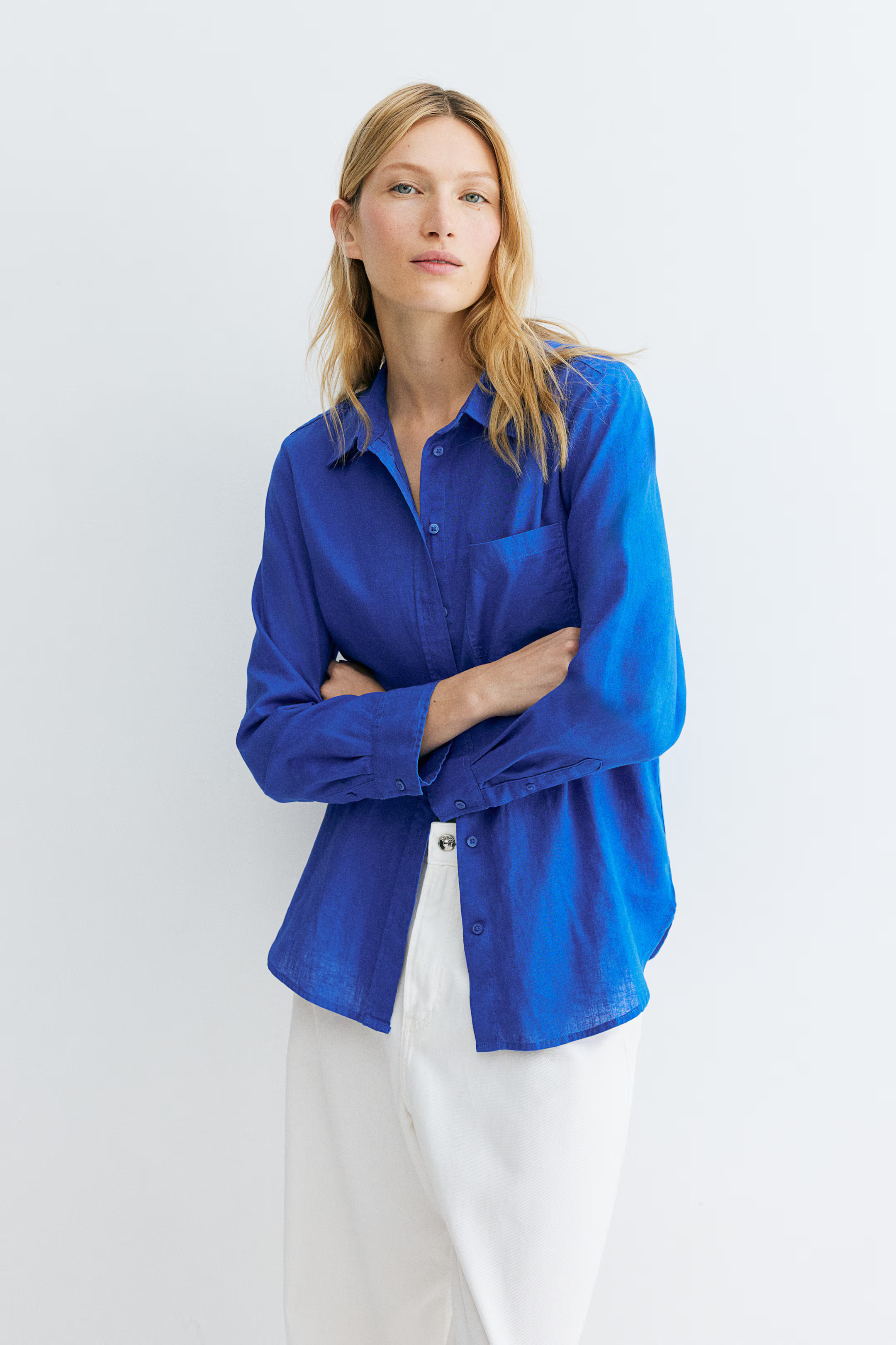 Linen-blend shirt | H&M (UK, MY, IN, SG, PH, TW, HK)