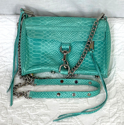 Rebecca Minkoff Turquoise Snakeskin MAC Leather Crossbody Bag | eBay AU