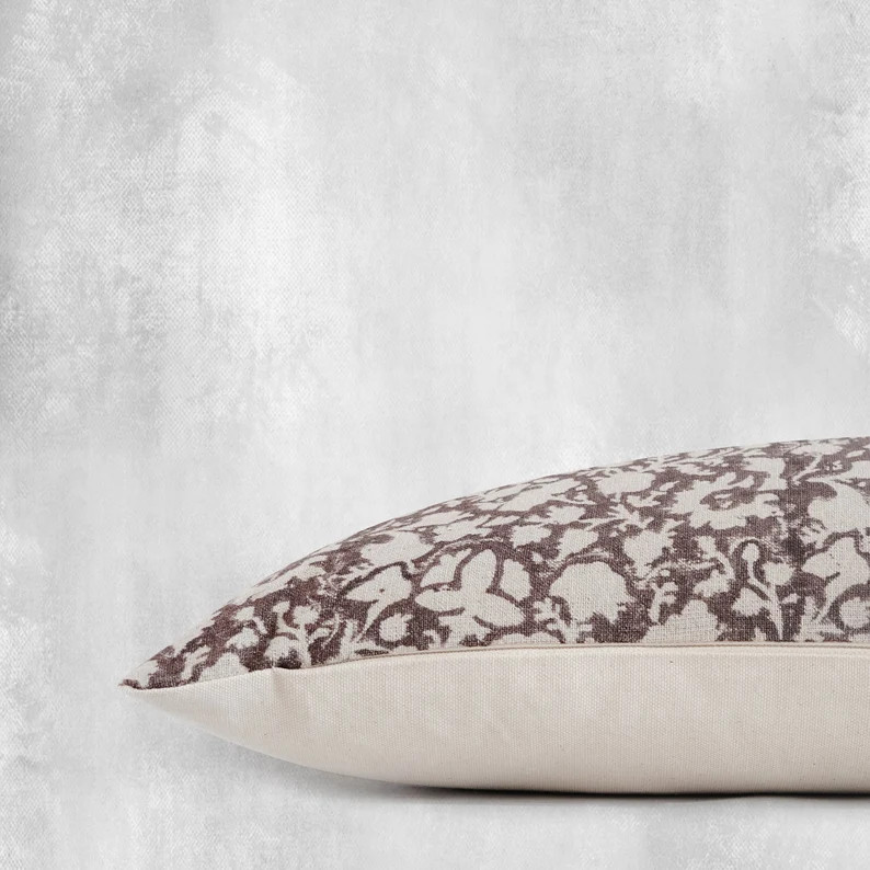 Lumbar Pillow Cover 14x20 | Terracotta Rust Pillow Cover | Indian Hand Block Linen Pillow Cover |... | Etsy (US)