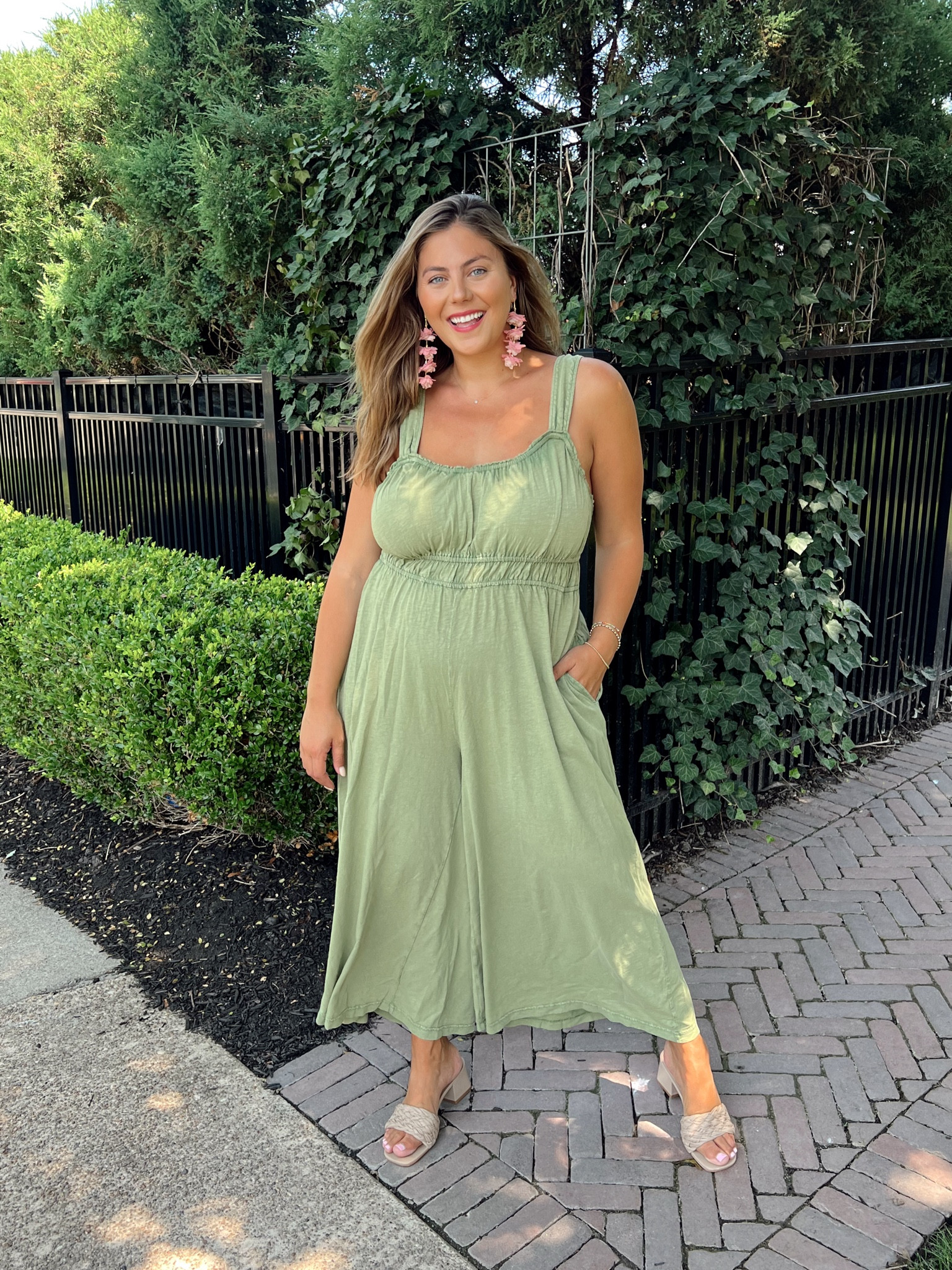 Wore this jumpsuit postpartum last summer & I just repurchased in black! Wearing size 1X & is bra friendly. 

#LTKStyleTip #LTKSeasonal #LTKMidsize