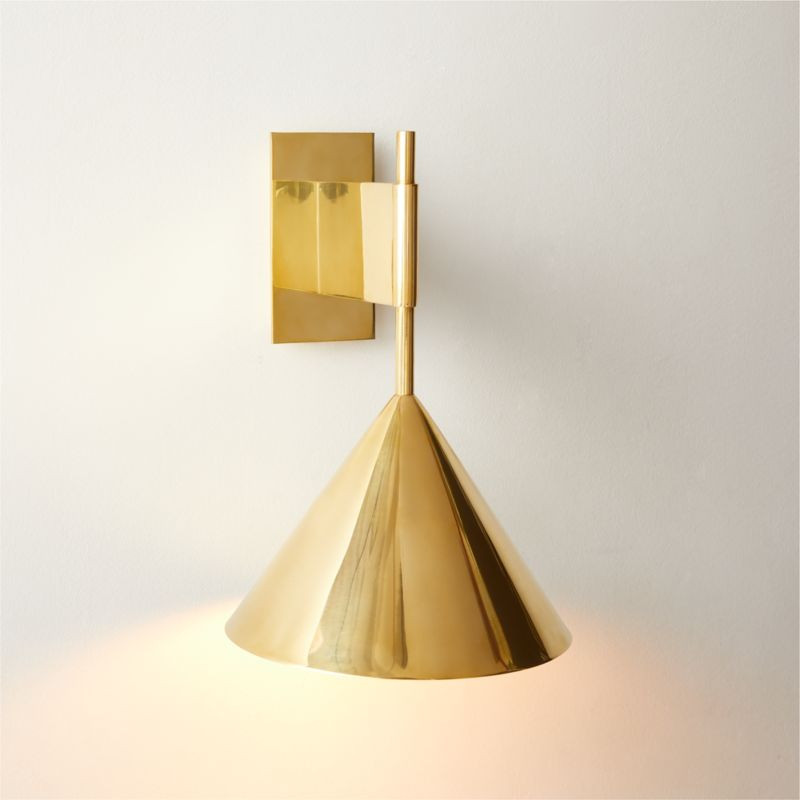 Tolio Brass Conical Wall Sconce + Reviews | CB2 | CB2