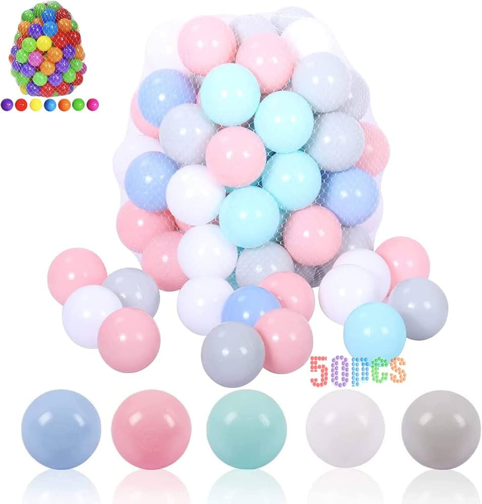 LANGXUN Soft Plastic Ball Pit Balls - Plastic Toy Balls for Kids - Ideal Baby Toddler Ball Pit, B... | Amazon (US)