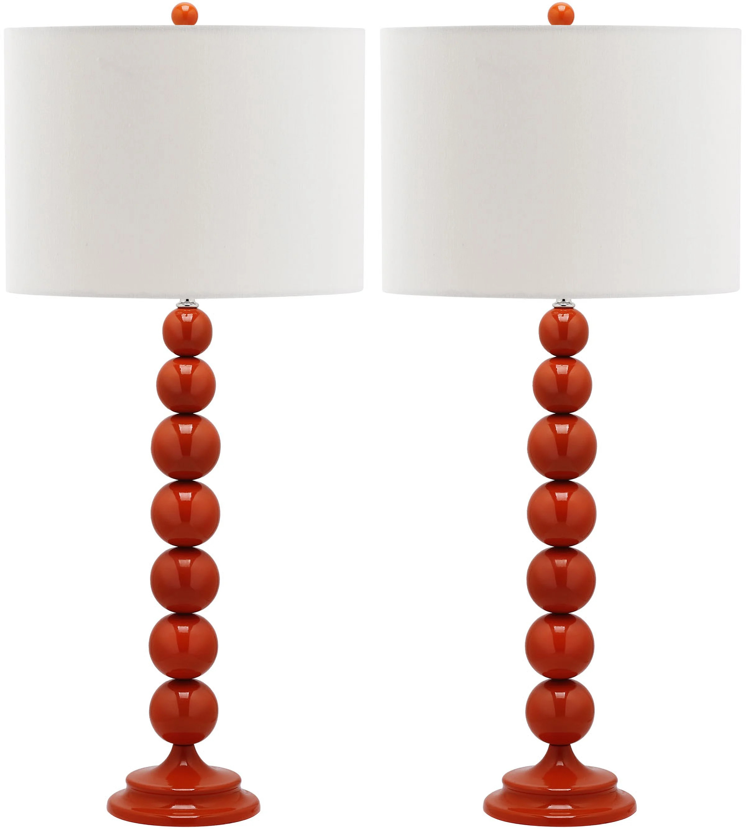 Jenna Blood Orange Stacked Ball Lamp Set of 2 | 1stopbedrooms