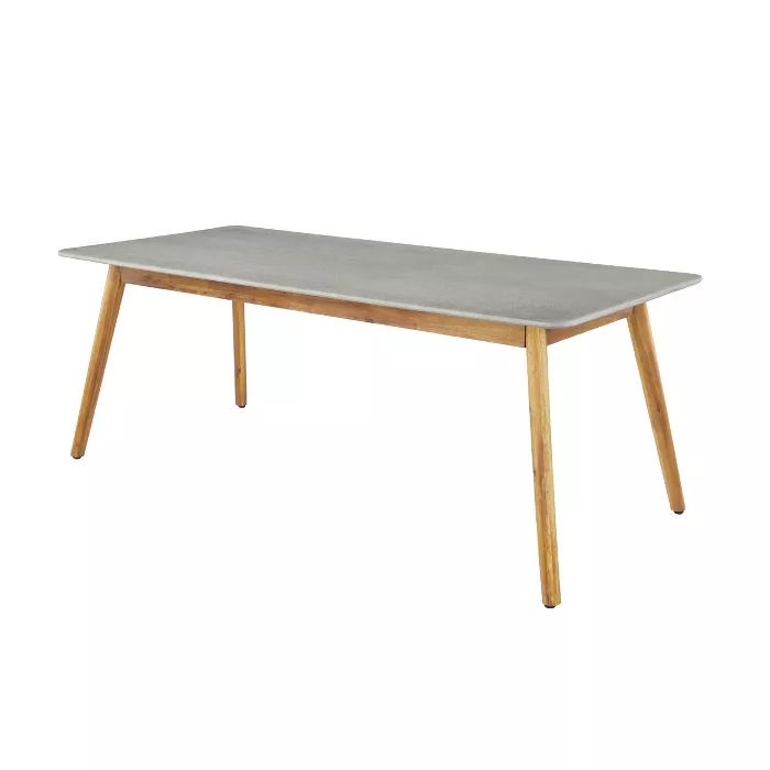 Mid-Century Rectangular Concrete Outdoor Dining Table Brown - Olivia & May | Target