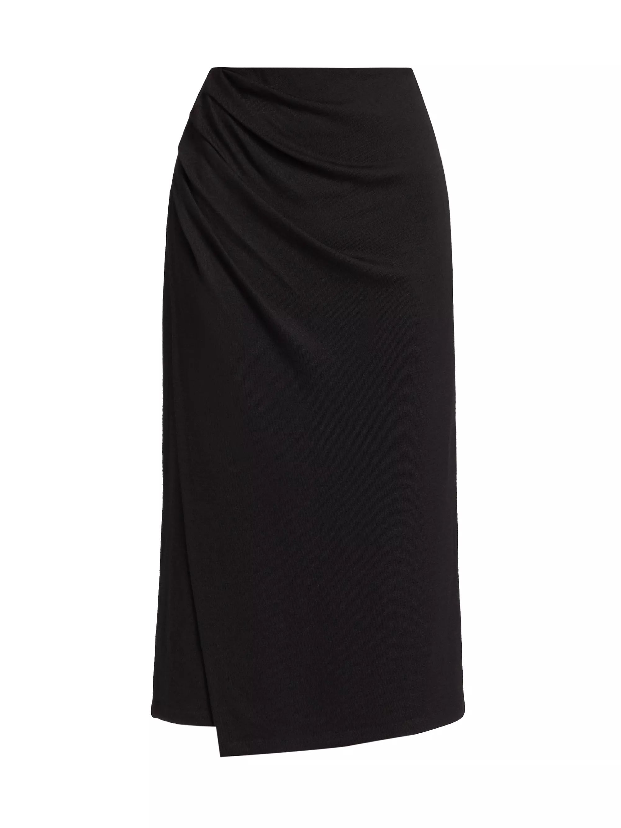 Side Draped Jersey Midi-Skirt | Saks Fifth Avenue