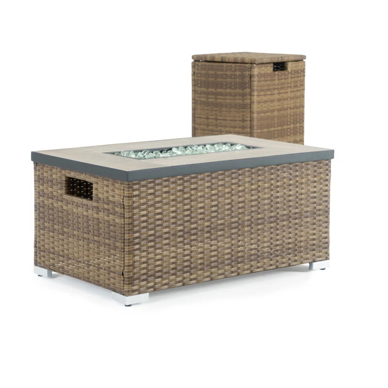 Fagan 16" H x 32" W Steel Propane Outdoor Fire Pit Table | Wayfair Professional