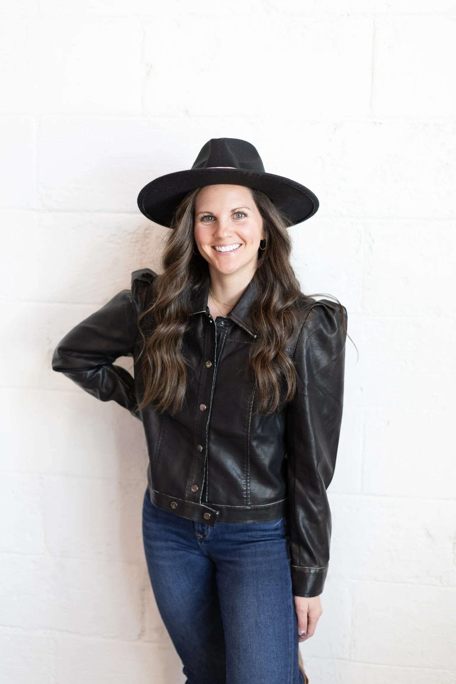 Leather Puff Sleeve Jacket S | Emmacate Boutique