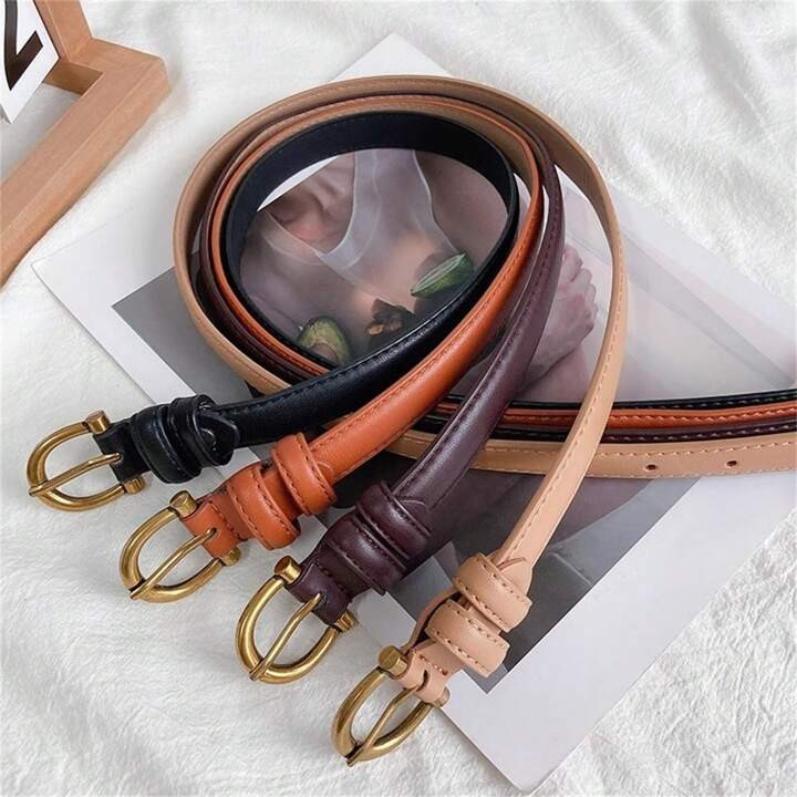 1 Piece Of Clothing Ladies Design Simple INS Style Thin Belt Women Retro Fashion Jeans Belt Commu... | SHEIN