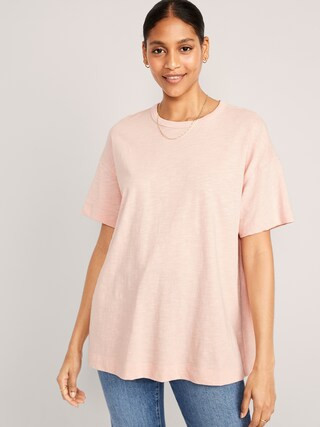 Oversized Vintage Slub-Knit Tunic T-Shirt for Women | Old Navy (US)
