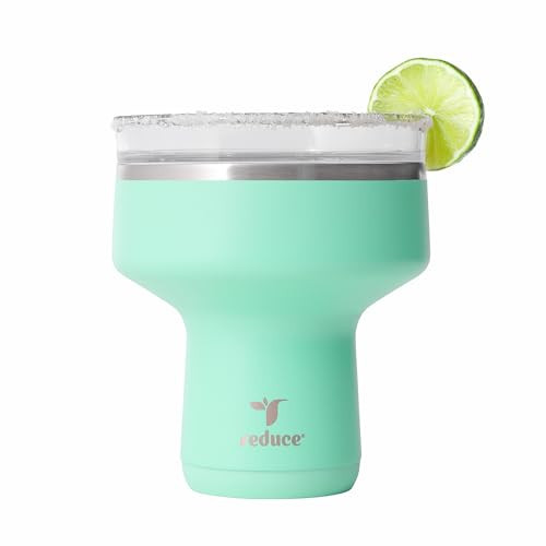 REDUCE Saltini 16 oz Cocktail Tumbler - Insulated Margarita Tumbler with Lid - Keeps Drinks Cold for 10 Hours - 360 Sippable Martini Glass Alternative - Shatterproof, Perfect for Parties - Saltwater | Amazon (US)