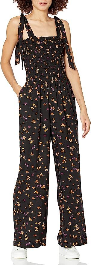 Jessica Simpson Women's Romie Shoulder Tie Smocked Jumpsuit | Amazon (US)