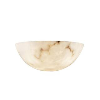 Justice Design LumenAria 2-Light Small Off-White Wall Sconce with Faux Alabaster Shade FAL-1300 -... | The Home Depot