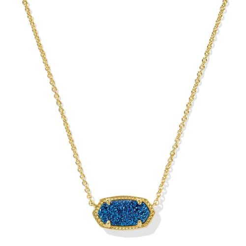 Kendra Scott Elisa Pendant Necklace for Women, Fashion Jewelry, 14k Gold-Plated, Blue Drusy | Amazon (US)