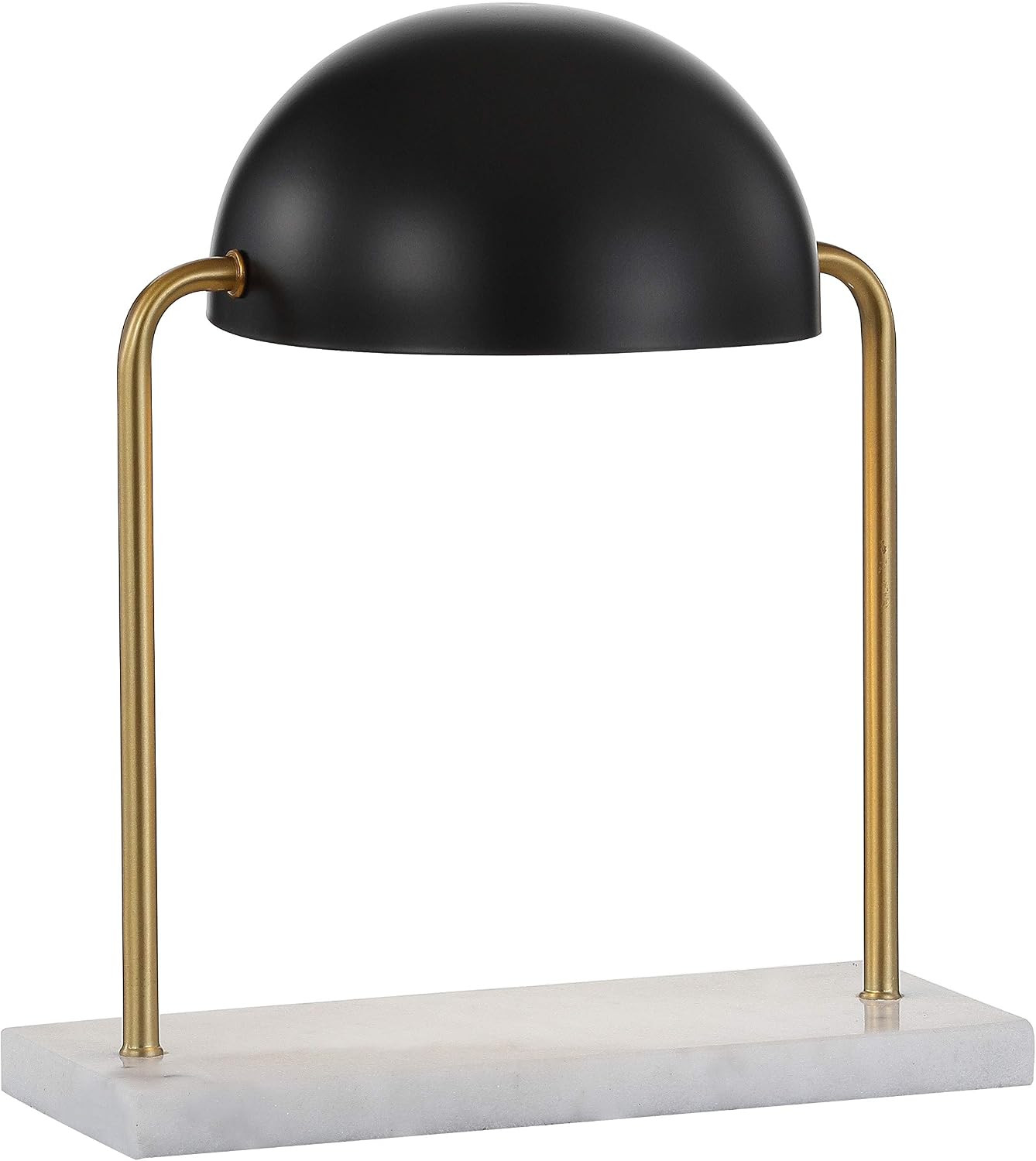 JONATHAN Y JYL1044A Porter 13.5" Art Deco Dome Lamp with Marble Base Classic Glam Bedside Desk Nightstand Lamp for Bedroom Living Room Office College Bookcase LED Bulbs Included, Brass Gold/White | Amazon (US)