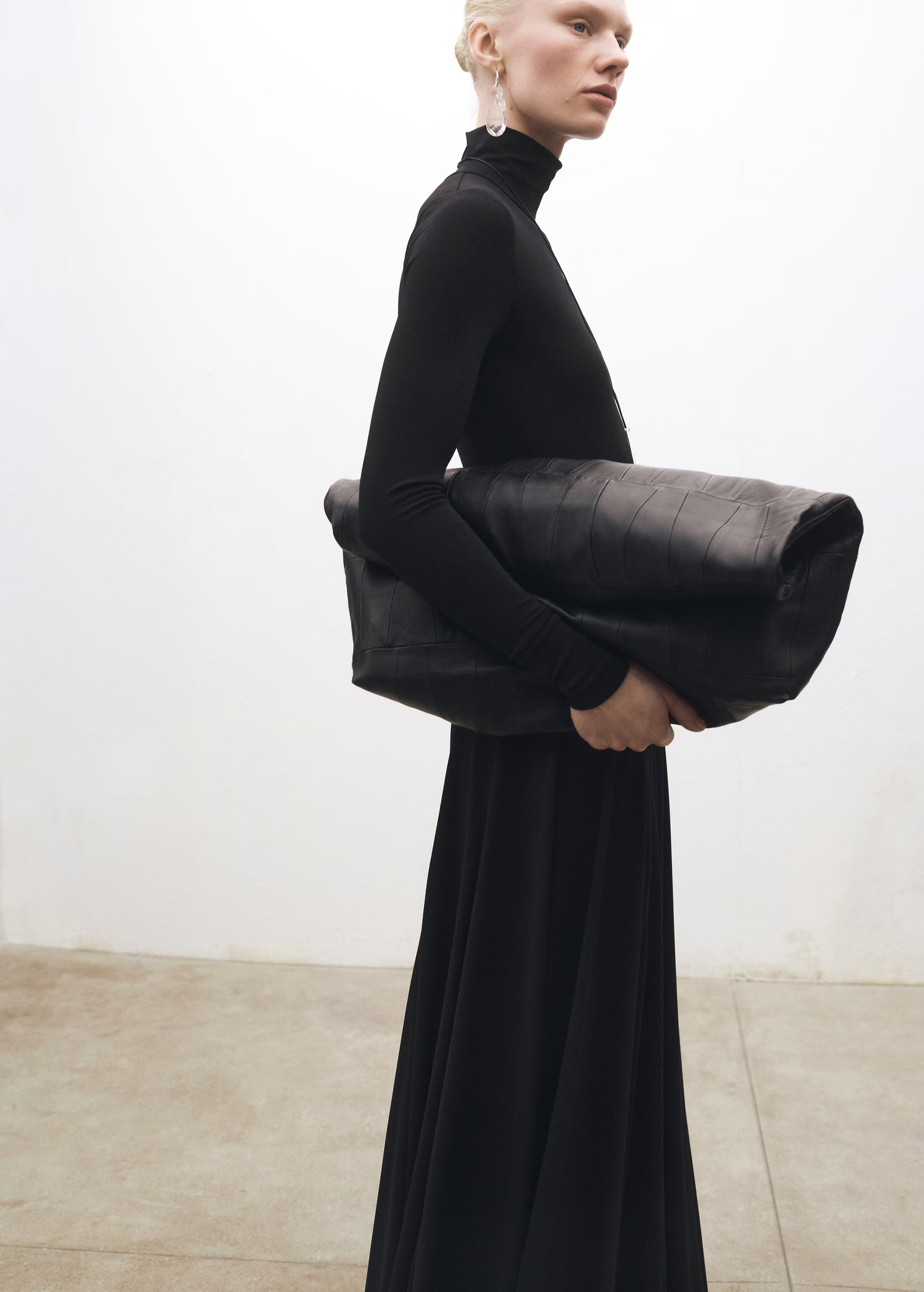 Patchwork leather shopper bag - Women | MANGO United Kingdom | MANGO (UK)