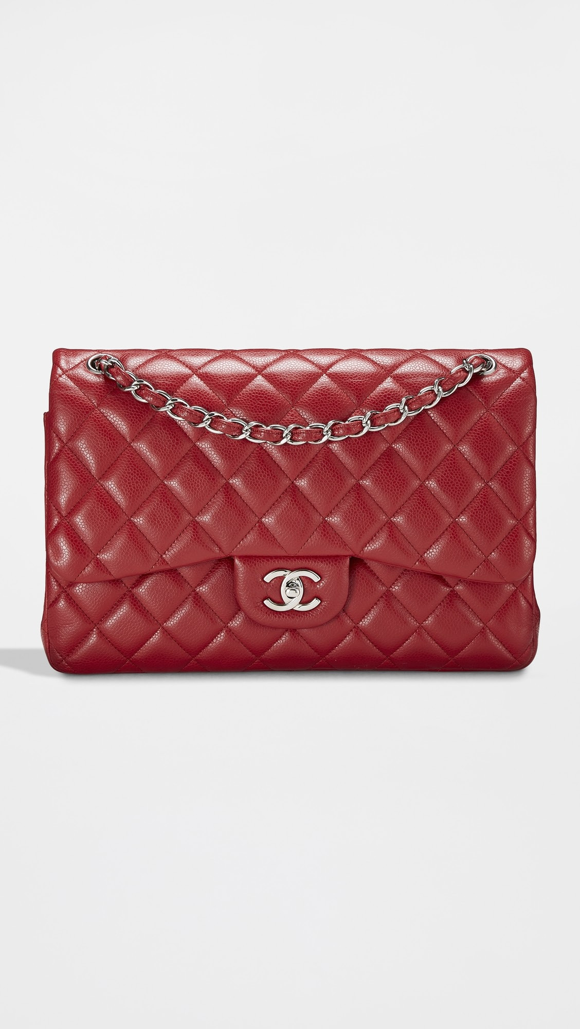 Chanel Red Caviar New Classic Jumbo Flap Bag | Shopbop