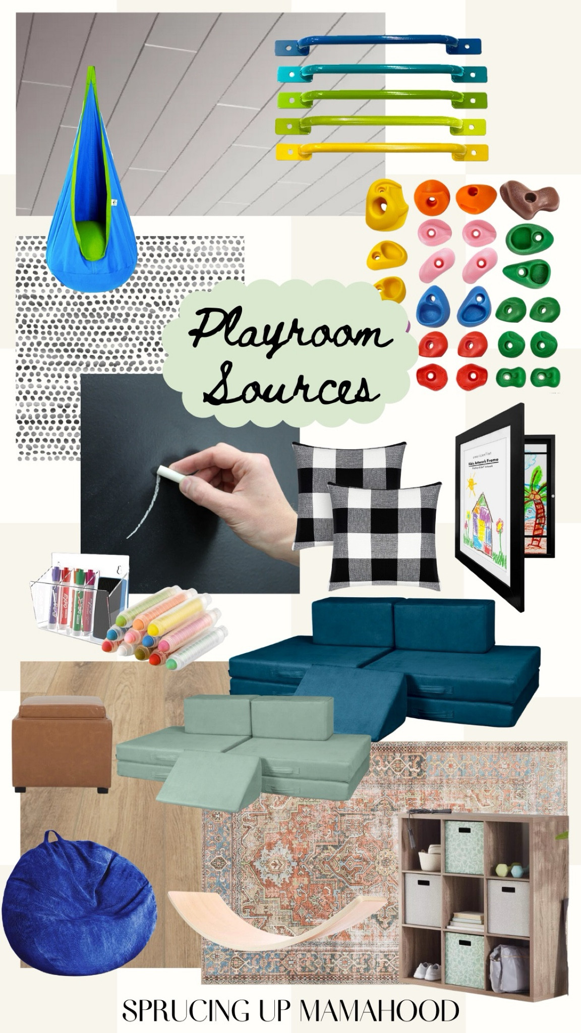 Playroom makeover sources - black and white peel and stick wallpaper, chalkboard wallpaper, kids climbing wall

#LTKhome #LTKkids
